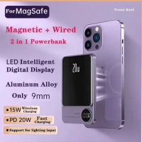 Alloy Magnetic Qi Wireless Powerbank 22.5W Fast Charging 10000mAh for IPhone 15 14 12 Samsung Huawei Magsafe External Battery