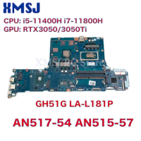 For Acer Nitro 5 AN517-54 AN515-57 laptop motherboard GH51G LA-L181P NBQBU11006 i5-11400H i7-11800H CPU RTX3050/3050Ti GPU Test