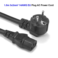 EU European Power Cable IEC 320 C13 Power Lead Cord 1.5m 2m 5m 14AWG 2mm For PC Computer PSU Antminer 3D Printer LG TV