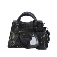 BALENCIAGA 巴黎世家  Neo Cagole XS 羊皮 機車包 斜背包 肩背包 黑色