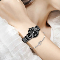 SHIIE  COD  100% original Jam Tangan Wanita  watch Gelang Berlian Dial Hijau 31mm date display 18K y