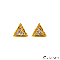 JoveGold漾金飾 神秘金字塔黃金耳環