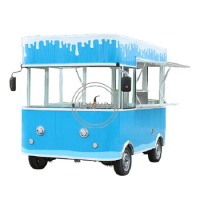 Street Electric Food Cart Modern Bus Food Truck 3.5M Length Mobile Kitchen Dinning Car Coffee Trolley Cart For Sale