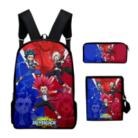 2023 New 3pcs/Set Beyblade Burst Evolution Backpack School Bag Boys Girls Anime Cartoon Waterproof Outdoor Laptop Backpack