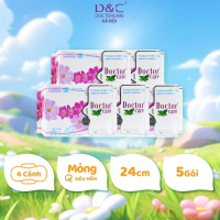 【Phiên bản nâng cấp】 【 Mẫu bán chạy】 Combo 5 gói băng vệ sinh thảo dược Doctor Care ban ngày 24cm Do