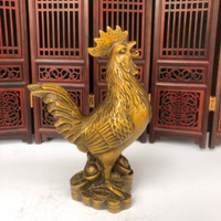 開光純銅雞擺件 風水金福生肖雞銅公雞招財客廳家居工藝品
