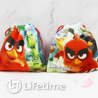 ﹝憤怒鳥小束口袋﹞正版束口袋 收納包 化妝袋 絨毛袋 Angry Birds〖LifeTime一生流行館 〗