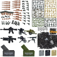 WW2 Army SWAT Cannon Guns Pack Weapon Box Boat Military Blocks Soldier Car Figures Accessories MOC Bricks Leduo Educational Toys