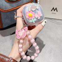 3D Cute Flower Butterfly Case For Samsung Galaxy Buds FE Buds 2 Pro Earphone Cover For Samsuing Galaxy Buds Live With Bracelet