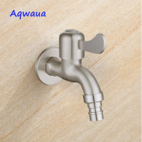 Aqwaua Bibcock Washing Machine Tap SUS304 Stainless Steel Faucet Outdoor Tap Garden Faucet Bathroom Accessories
