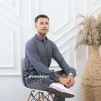 Kemeja Pria Warna Abu Polos Panjang Kemeja Pria Formal Slimfit Bahan Lacoste Pique