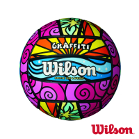【WILSON】沙灘排球 塗鴉 繽紛款(5號球)