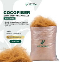 FELLAGRO Cocofiber 1 Karung 1Kg Serat Sabut Kelapa Halus Kualitas Export untuk Sarang Burung Ayam, m