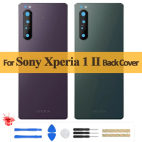 Original For Sony Xperia 1 II Back Battery Cover Rear Door Back Case XQ-AT51 AT52 X1II Glass Housing Case Repair Parts