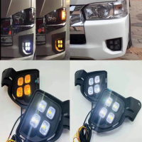 2 Pcs LED 12V ABS Car Fog Lamp DRL Daytime Running Light For Toyota Hiace 2014 2015 2016 2017 2018 With Turn Signal