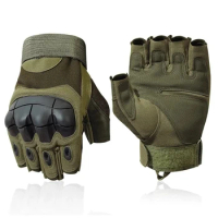 Outdoor Tactical Army Fingerless Gloves Hard Knuckle Paintball Airsoft Hunting Combat Riding Hiking Military Half Finger Gloves-