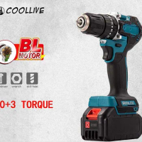 3 in 1 Brushless Cordless Electric Impact Drill Hammer 10mm 20+3 Torque Electric Screwdriver Power Tools for Makita Battery