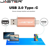 JASTER TYPE-C Smart Phone USB Flash Drives Metal Pen Drive Golden Hight speed Memory Stick Business U disk 16GB 32GB 64GB 128GB