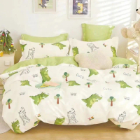【日禾家居】200織精梳純棉床包枕套組-頑皮恐龍(台灣製 均價)