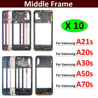 10Pcs， New For Samsung A21s A20s A30s A50s A70s Middle Frame Holder Housing Replacement Repair Parts