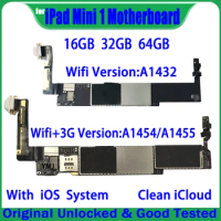 For IPad Mini 1 Motherboard A1432 Wifi &amp; A1454 A1455 3G Version Mainboard Original Unlock Logic Board 16GB 32GB 64GB 100% Tested