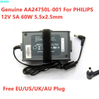 Genuine 12V 5A 60W AA24750L-001 MW115RA1200N05 Power Supply AC Adapter For PHILIPS IPX1 557P 757P 550 750 RESPIRONICS Charger