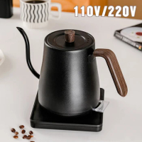 110V/220V Electric Kettle 800ml Hand Brew Coffee Pot Gooseneck Jug Slender Mouth Teapot 304 Stainless Steel Liner Kettle 1000W