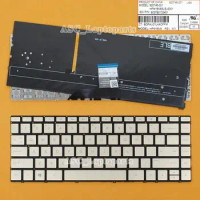 New US English QWERTY Keyboard For HP Spectre 13-ac060tu 13-ac070tu 13-ac080tu 13-w010tu 13-w020tu 13-w030tu BACKLIT, Golden
