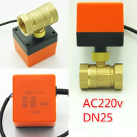 DN25(G1.0") electric actuator valve AC220V Electric Ball Valve Brass Motorized Three wire two control electric Valve