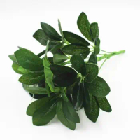 Artificial Flower Green Potted Decoration Simulation Duck Foot Wood Anthurium Wall Material Leaves Seven Silk Artificial Flowers
