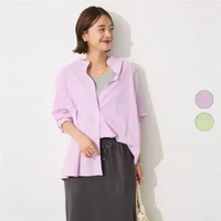 Kemeja Wanita - Bobo Tokyo - Tsuge Back Frill Shirt Stripe Green