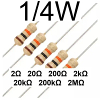 (50pcs) 1/4W Carbon Film Resistor - (2 ohm to 2M ohm) - 5% - Perintang 0.25W Resistor