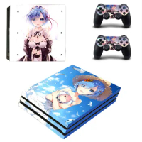 Anime Cute Girl Rem PS4 Pro Stickers Play station 4 Skin Sticker Decal For PlayStation 4 PS4 Pro Console &amp; Controller Skins