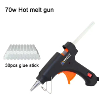 70W Hot Melt Glue Gun With 7MM Transparent Glue Stick Mini Gun Home Electric Heat Temperature Gun Repair Tool Special Stick Set
