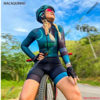 Macaquinho Feminino Bike Long Cycling Jumpsuit Pedal Suit 5XL Cycling Jersey Cyclist Clothing