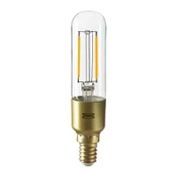bohlam LED E14 200 lumen, dapat diredupkan/bentuk tabung kaca bening, 25 mm