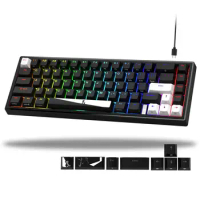 Womier 67 Keys Black Mini Gaming Mechanical Keyboard Gaske Gaming Keyboard LED Backlit Gamer Keyboard Red Switch for Win Mac PC
