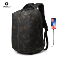 OZUKO Anti Theft Laptop Backpack USB Charging School Bag Men 15.6 Waterproof Backpacks for Teenage Fashion Male Mochila Travel