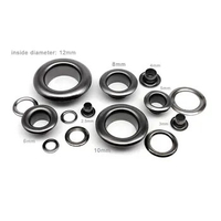 100sets 2.5mm to 12mm Gun Black High Quality Eyelet With Washer Grommet Ring Air Hole Rivet For Leather Bag Shoes Belt Cap