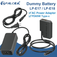 Palo DR-E18 DC Power AC Adapter LP-E17 LP-E18 Dummy Battery for Canon EOS 77D 200D 250D 750D 760D 800D 850D 8000D 9000D RP