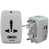 【EDSDS】3.1A雙USB萬國充電器轉換插頭(EDS-USB88)