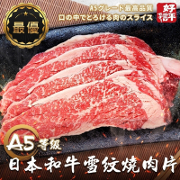 【海陸管家】日本A5和牛雪紋燒肉片6盒(每盒約100g)