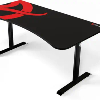Arozzi Arena-Ultrawide Curved Gaming Desk with Full Surface, Water Resistant Mat, Custom Monitor Mount Cable, Black
