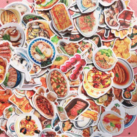 160 Pcs/Set Food Dishes Decorative Sticker DIY Chinese Food Recipe Delicious Food Scrapbooking Label Stickers