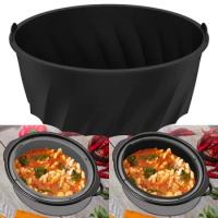 Silicone Slow Cooker Liner for 7-8QT Pot Reusable Slow Cooker Silicone Insert with Handle Leakproof Slow Cooker Liner Insert