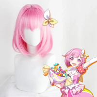 Ootori emu Pink Cosplay Wig Project Sekai Colorful Stage Cosplay Heat Resistant Synthetic Wigs Halloween Party Roleplay
