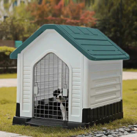 Luxury Plastic Thickened Dog House Outdoor Waterproof and Sunproof Pet Villa Suitable for Small, Medium and Large Dogs