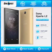 Sony Xperia L2 4G Mobile 5.5" 3GB RAM 32GB ROM Single/Dual SIM Cell Phone 13MP+8MP Android Original Unlocked Bar Smartphone