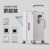 內地直送 - 三七分寬拉桿行李箱大容量防保拉箱前開口旅行箱多功能減震拉桿箱