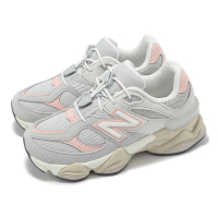 【NEW BALANCE】童鞋 9060 寬楦 中童鞋 灰 粉紅 復古 抽繩 休閒鞋 NB(PV9060EL-W)